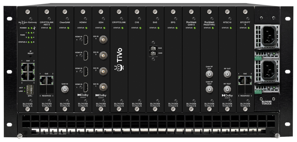 Photo of NXG-System Kit 12-slot, 5RU Chassis with various module blades loaded